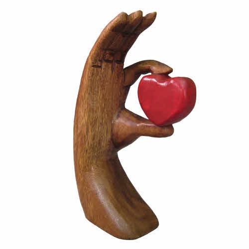 Wooden Heart In Hand